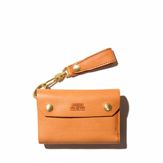 OILED SHRINK LEATHER SHORT WALLET/BEIGE - 101402-20