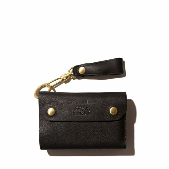 OILED SHRINK LEATHER SHORT WALLET/BLACK - 101402-10