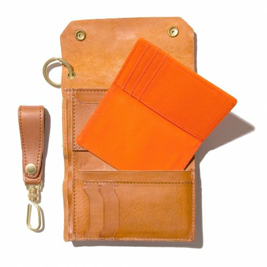 OILED SHRINK LEATHER SHORT WALLET/BEIGE