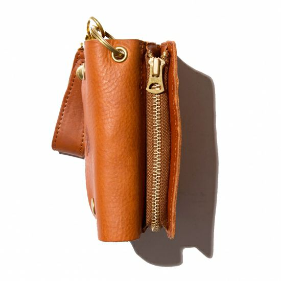 OILED SHRINK LEATHER SHORT WALLET/BEIGE