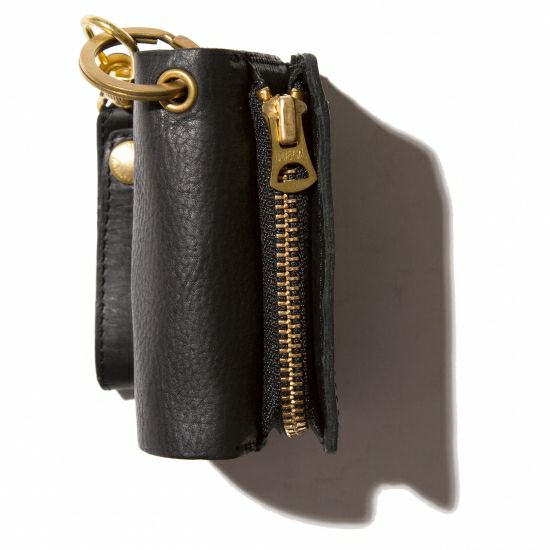 OILED SHRINK LEATHER CARD CASE/BLACK