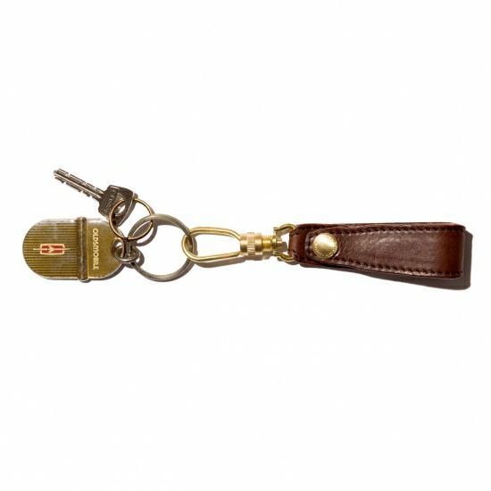 OILED SHRINK LEATHER KEY CASE/ NAVY
