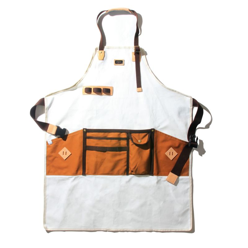 CANVAS APRON sizeL/WHITE - 011430-01