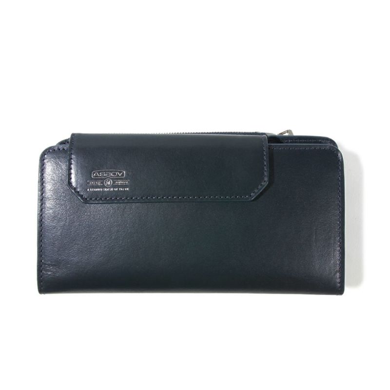 LEATHER MOBILE WALLET LONG/NAVY - 081600-75