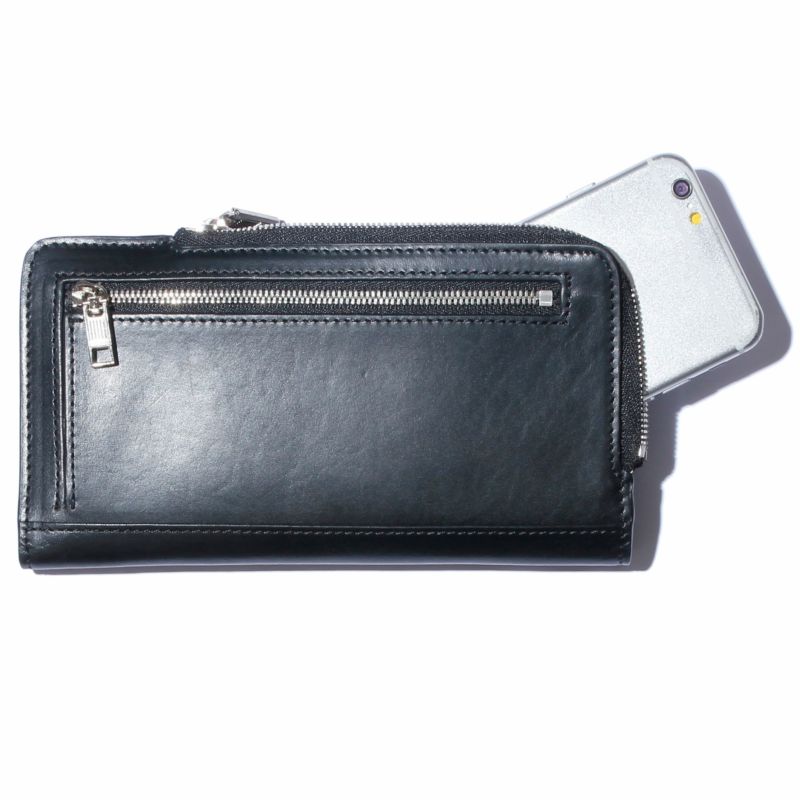 LEATHER MOBILE WALLET LONG/NAVY