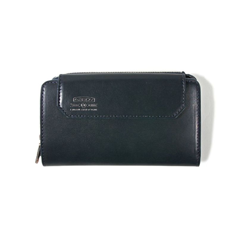 LEATHER MOBILE WALLET SHORT/NAVY - 081601-75