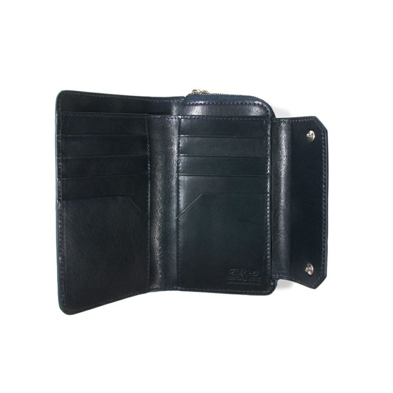 LEATHER MOBILE WALLET SHORT/NAVY