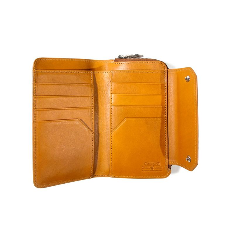 LEATHER MOBILE WALLET SHORT/CAMEL
