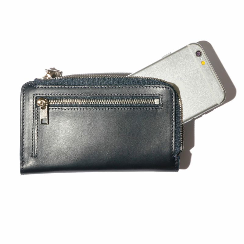 LEATHER MOBILE WALLET SHORT/BLACK