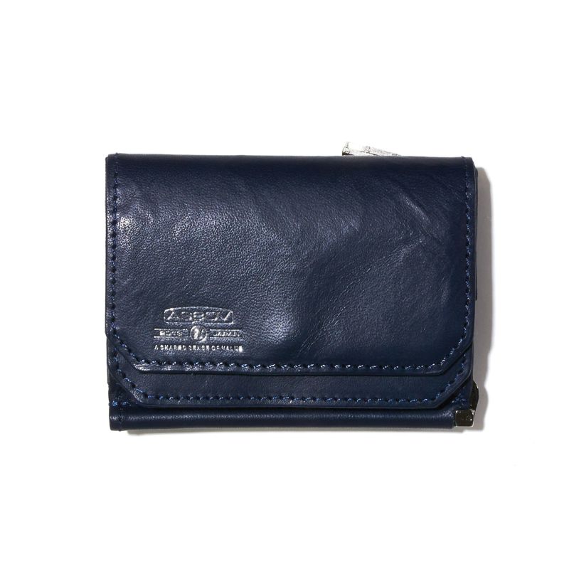 LEATHER MOBILE WALLET MONEY CLIP/NAVY - 081602-75
