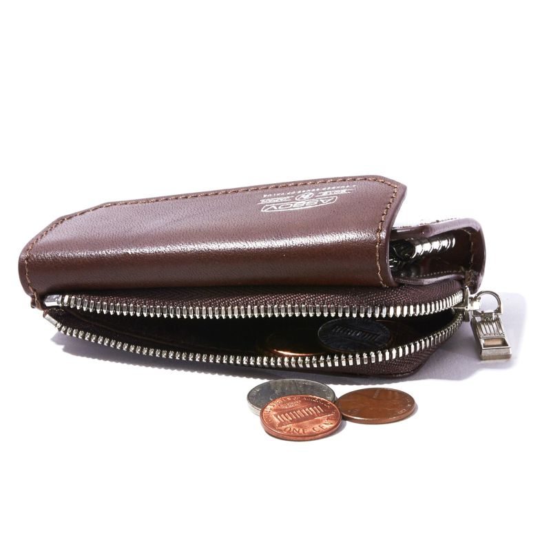 LEATHER MOBILE WALLET KEY CASE/CHOCO