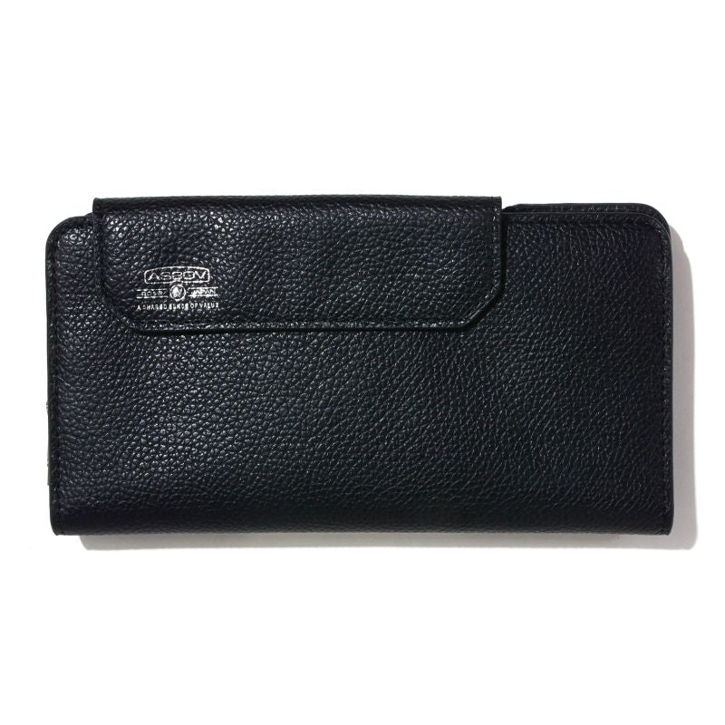 SHRINK LEATHER MOBILE WALLET LONG/BLACK - 081700-10