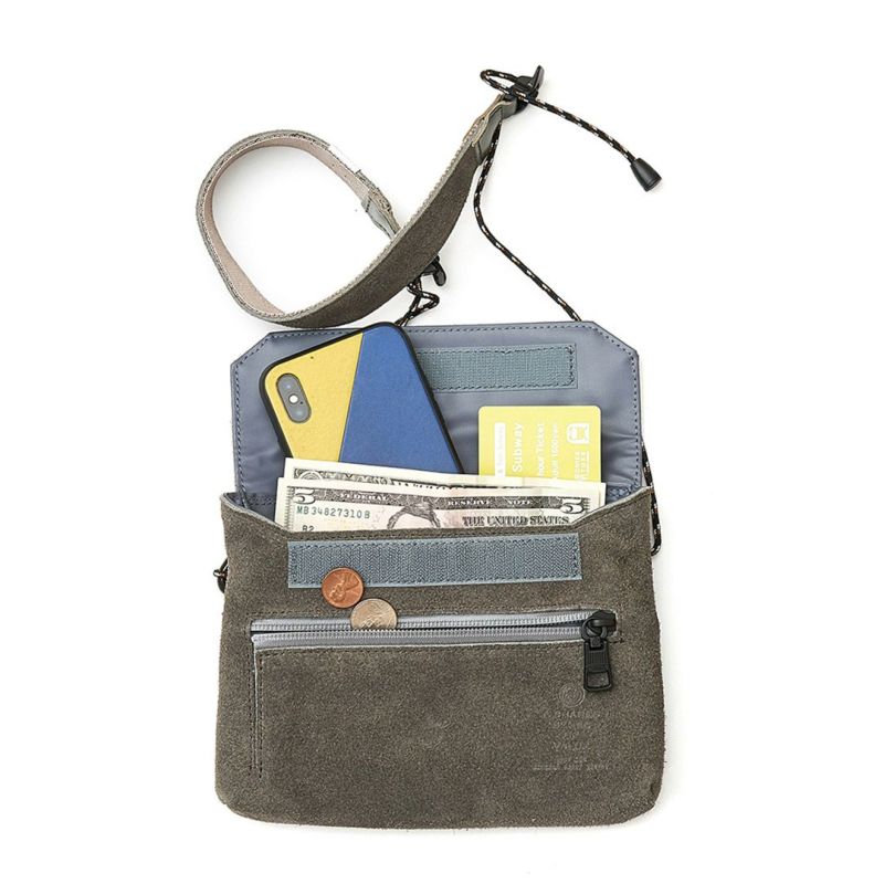 WATER PROOF SUEDE SACOCHE WALLET/MUSTARD