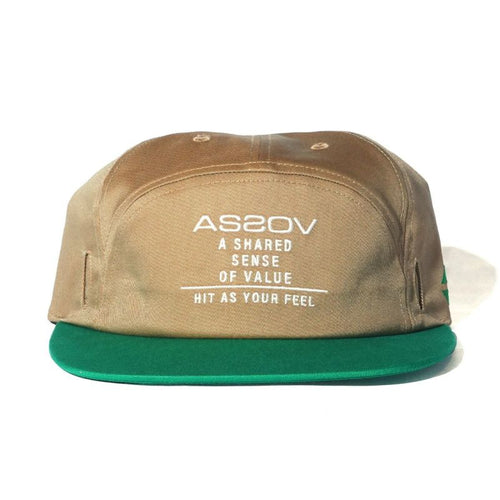 6 PANEL EMBROIDERY CAP/BEIGE
