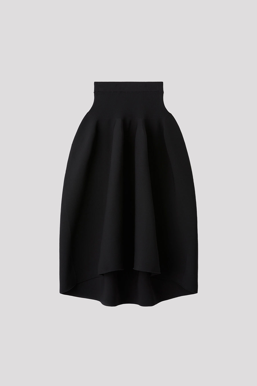 POTTERY ROUNDED HEM SKIRT - BLACK