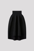 POTTERY ROUNDED HEM SKIRT - BLACK