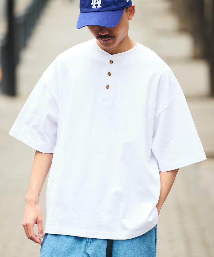9 oz Heavyweight Big Silhouette Henley Neck T-Shirt/Heavyweight 【Limited Edition】