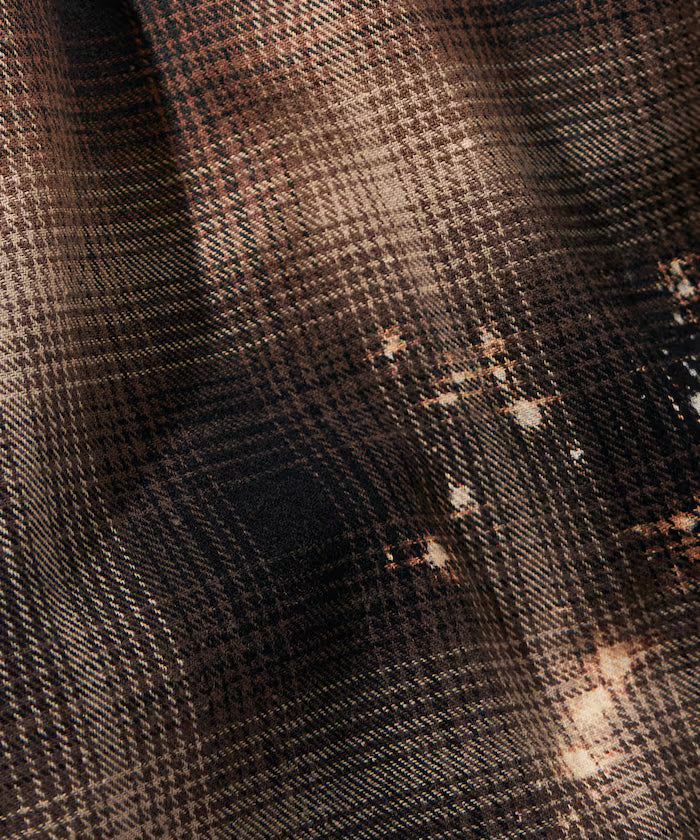 Relax Fit Relaxed Fit Bleached Ombre Check Flannel Shirt [Limited Edition]
