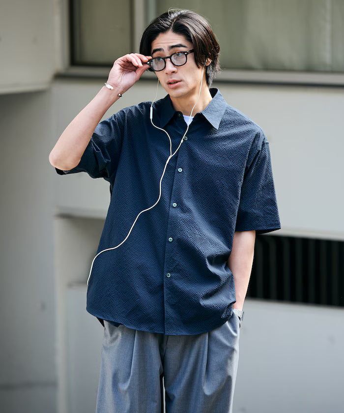 AiRide/AiRide Relax Fit Short Sleeve Seersucker Shirt/Pocketable/Quick Dry/UV Cut [Limited Edition]