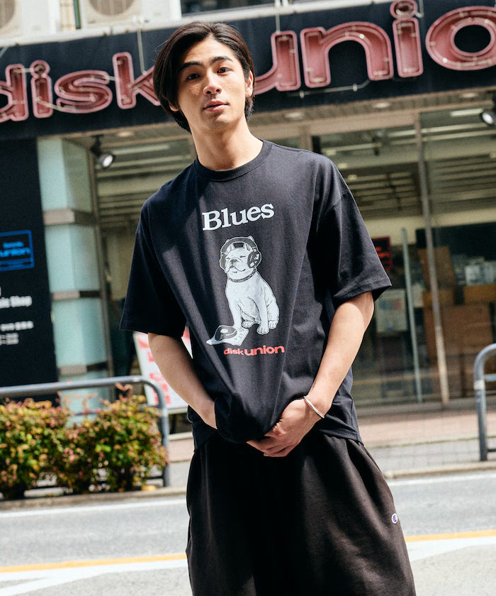 Limited Edition diskunion×FREAK'S STORE Exclusive French Bulldog Big Silhouette Print Crew Neck T-Shirt