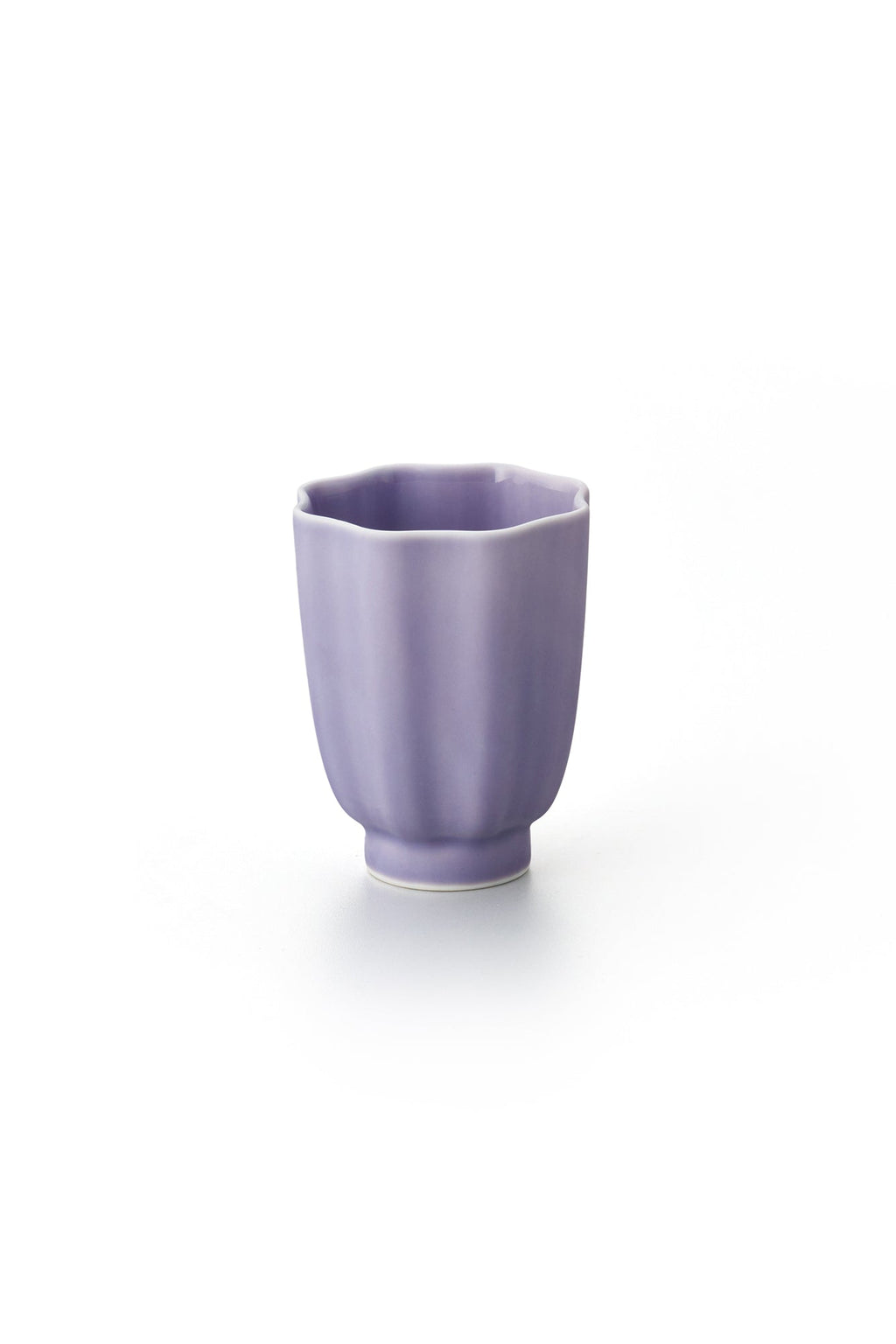 PORCELAIN POTTERY TEA CUP - LAVENDER FROST