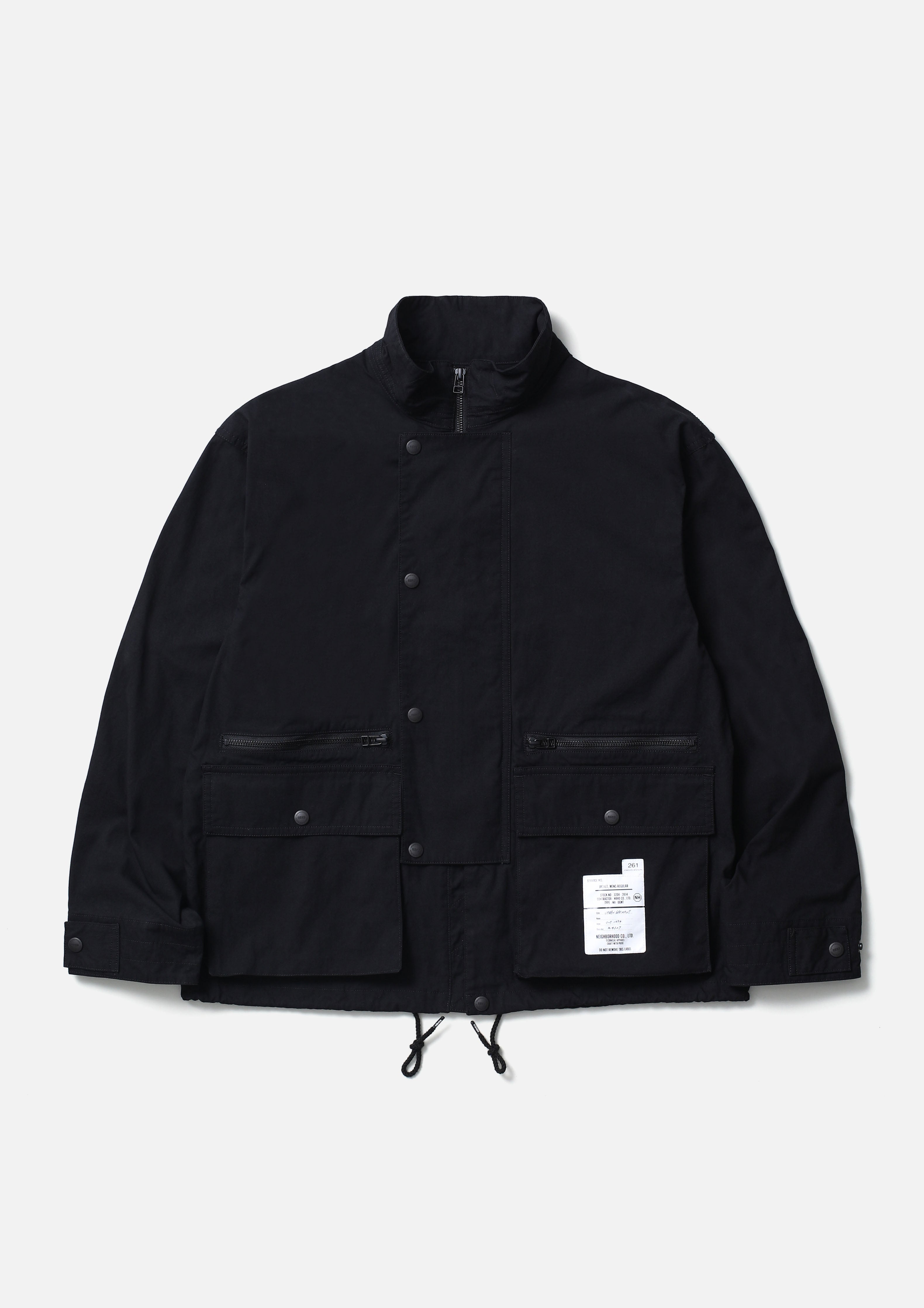 Stand Collar Field Jacket - BLACK