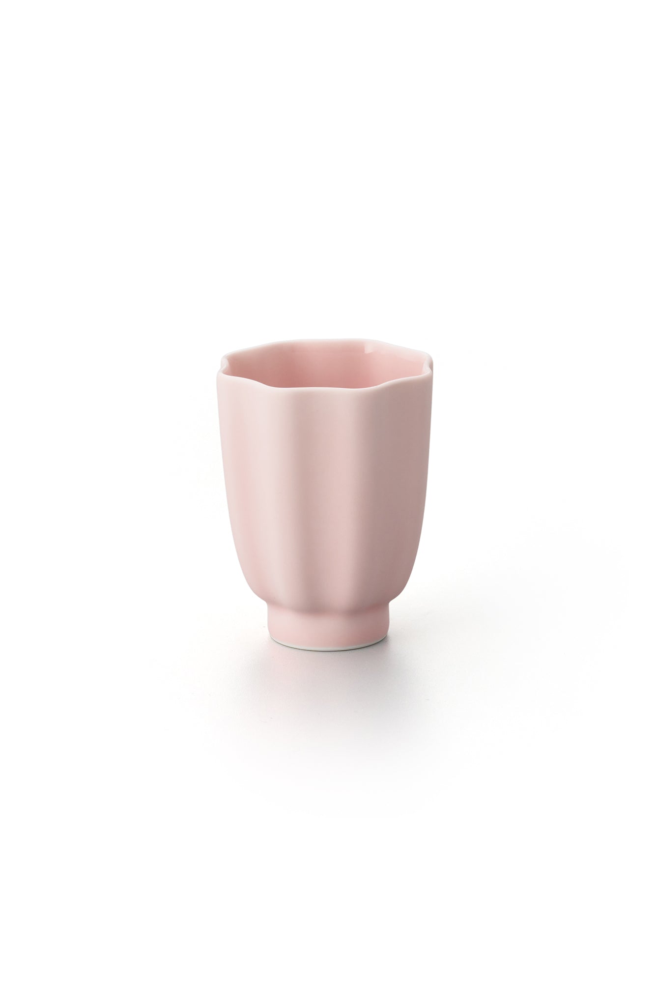 PORCELAIN POTTERY TEA CUP - EGGSHELL PINK