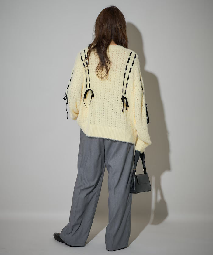 Velvet Ribbon Woven Feather Knit Limited Edition