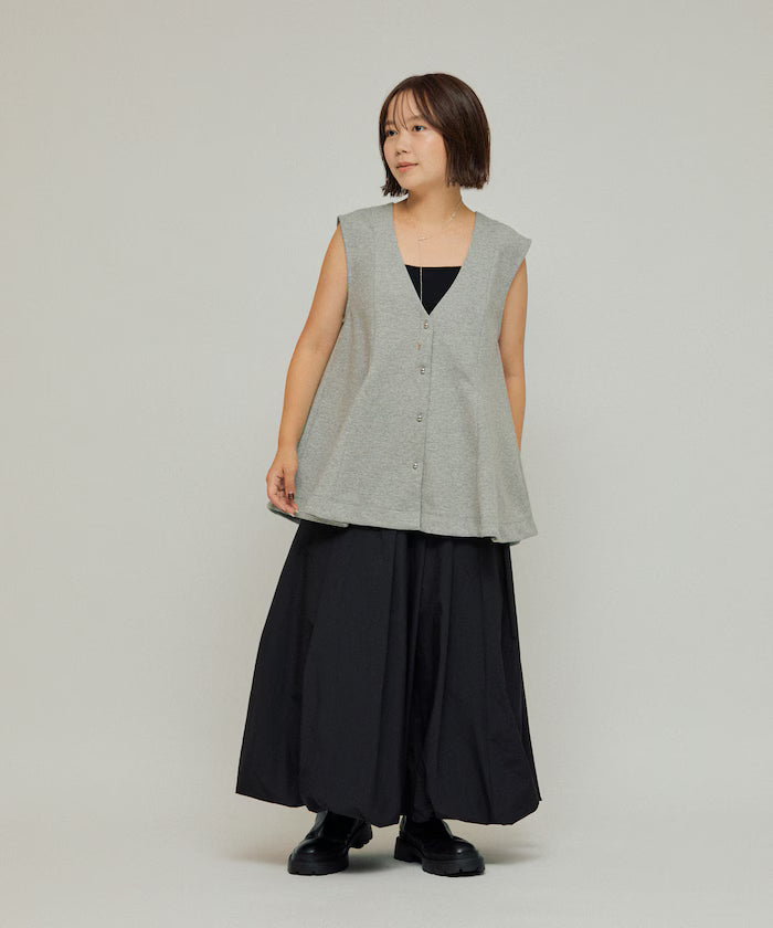 Cardboard Peplum V-Neck Vest