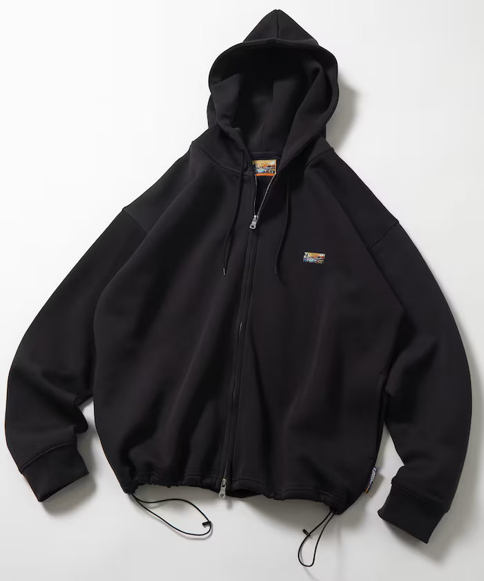 Big Silhouette Spindle Cardboard One Point Logo Sweat Zip-Up Hoodie