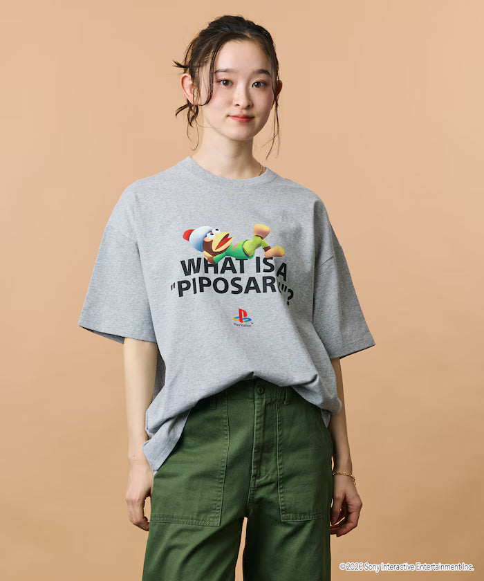 Big Silhouette Crew Neck Print T-shirt/PlayStation Sarugatchi/WHAT IS A PIPOSARU 【Limited Edition】