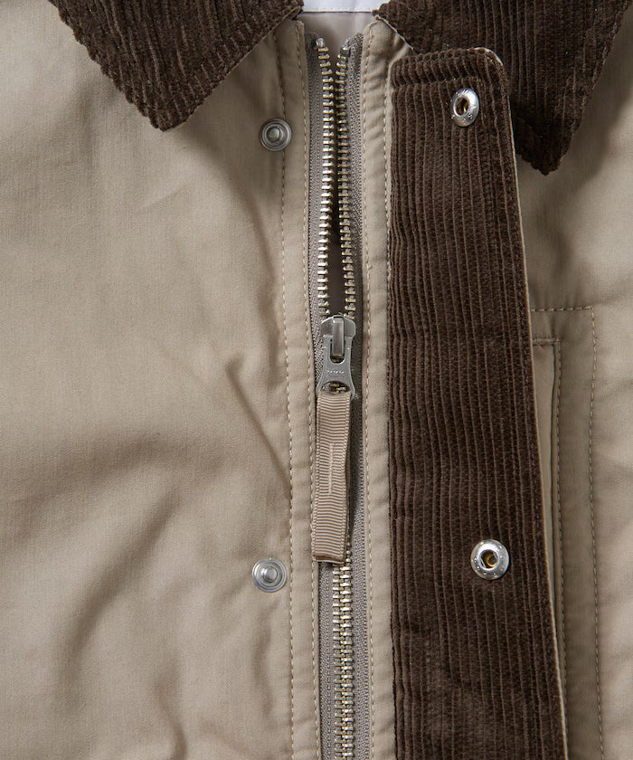 Corduroy panel cotton nylon blouson
