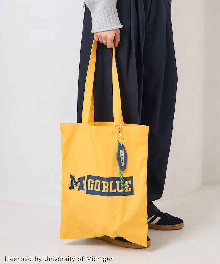 College Logo Tote Bag with Key Charm/A4 Size Tote Bag