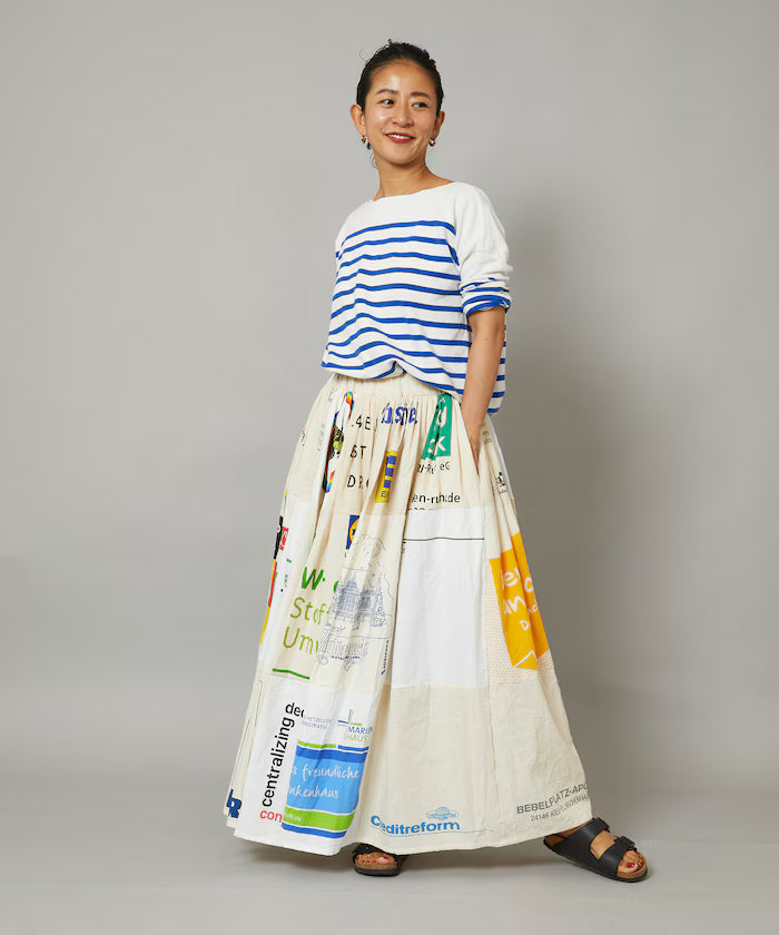Vintage European Eco Bag Remake Skirt