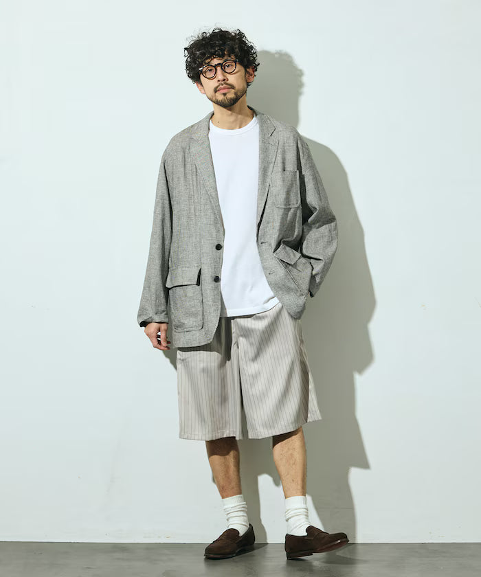 Stripe Easy Wide Shorts / Compatible with Setup