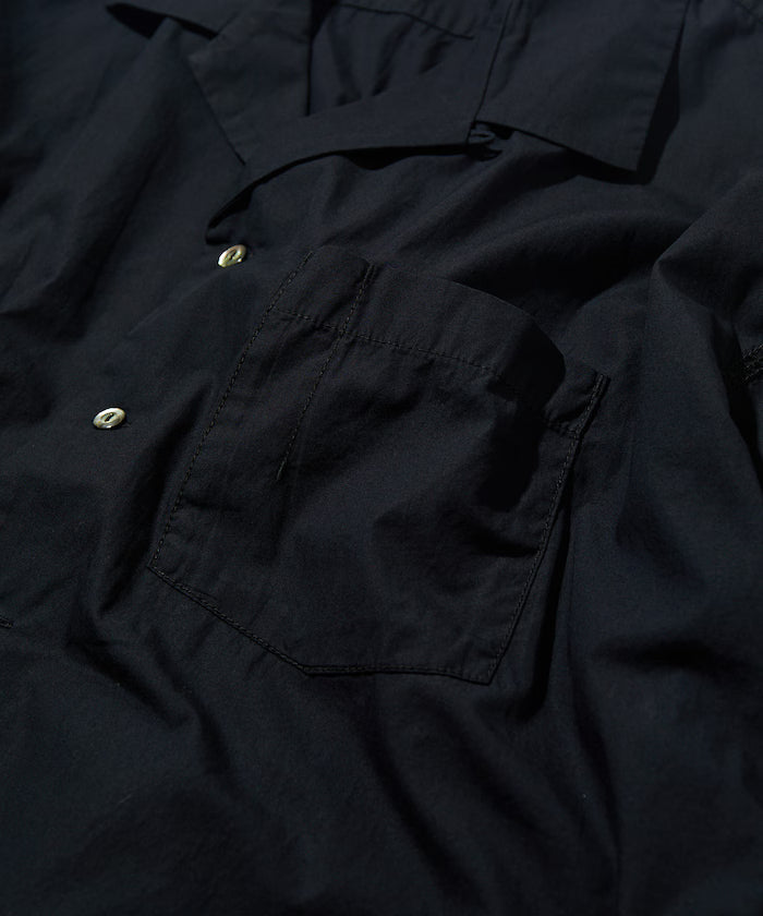 Magazine Pocket Broadcloth Open Collar Shirt