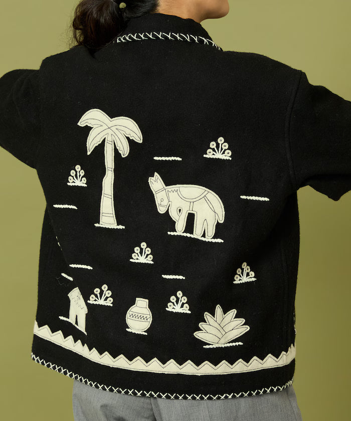 Indian Embroidery Wool Mexican Jacket