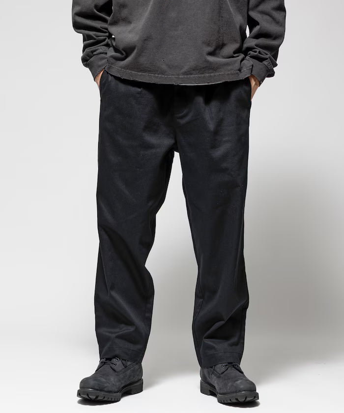 Wide Silhouette Drawstring Chino Pants / Tapered Silhouette Easy Chino Pants