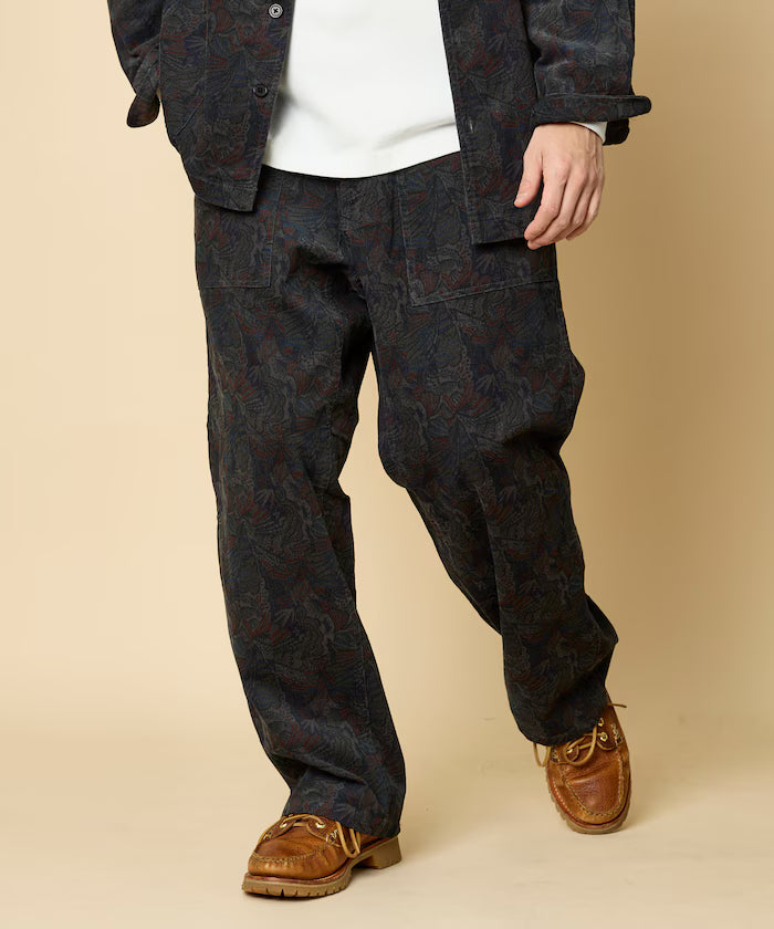 Wide Straight Silhouette All-Over Print Light Corduroy Easy Pants [Compatible with Set Up]