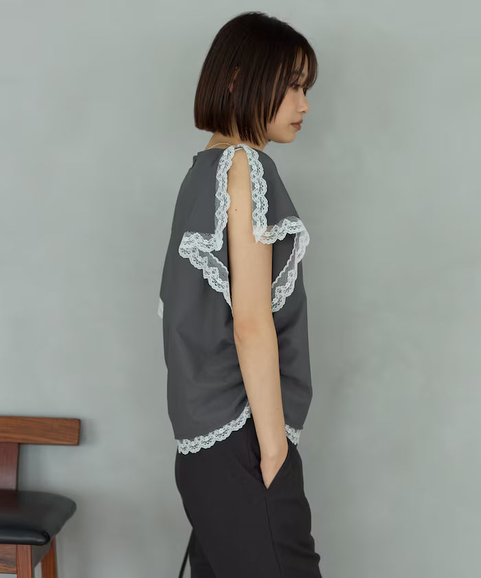 Handkerchief Sleeve Shirring Blouse