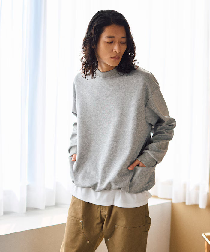 <New Color Added> Side Pocket Spindle Cardboard Crew Neck Sweatshirt