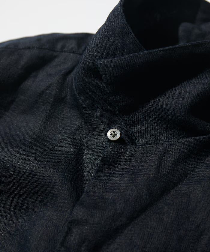 Linen Open Collar Short Sleeve Shirt