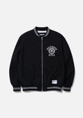 Cotton Zip Award Jacket - BLACK