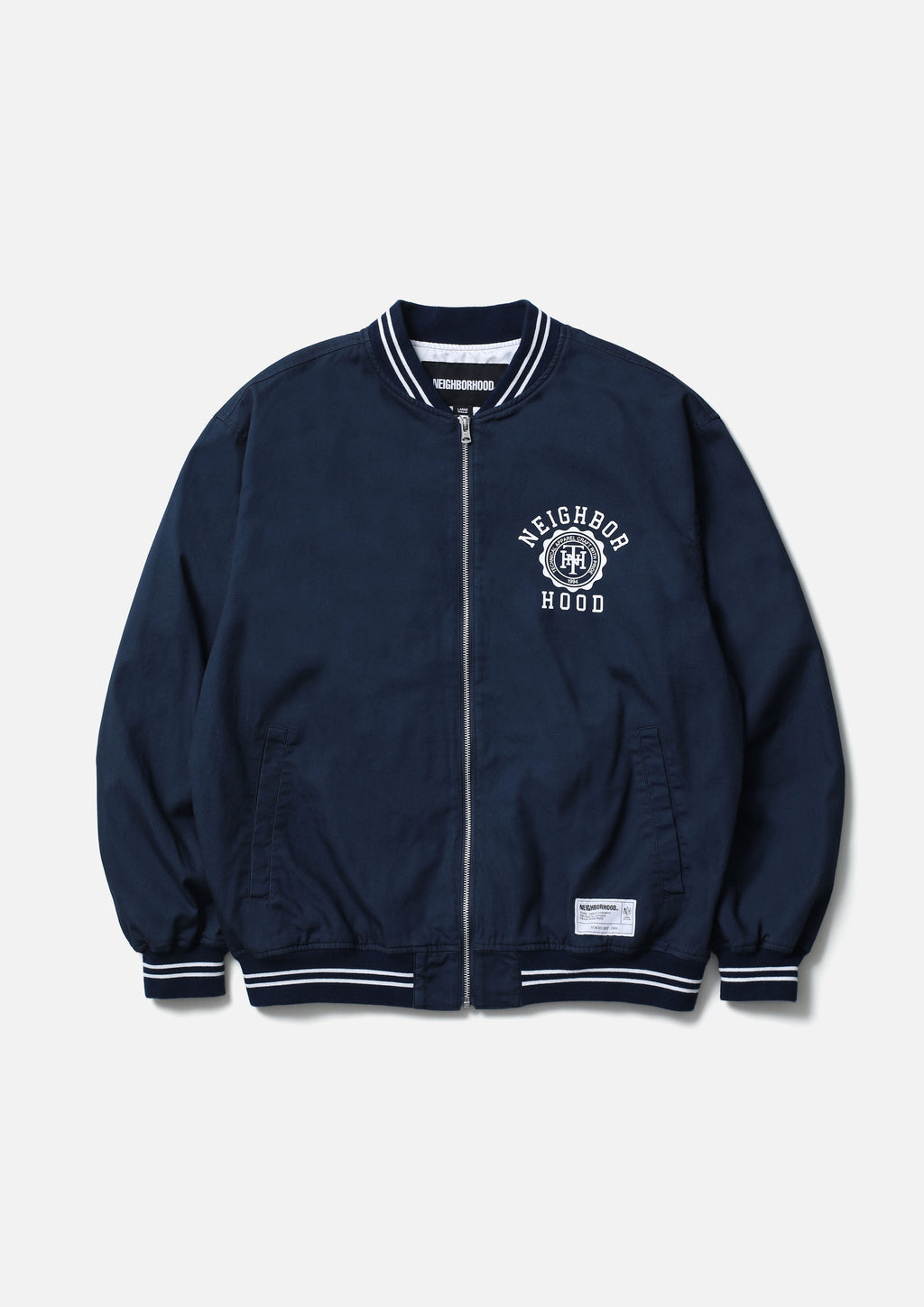 Cotton Zip Award Jacket - NAVY