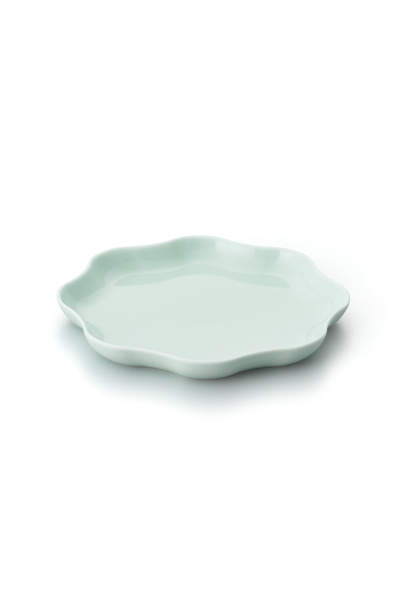 PORCELAIN POTTERY PLATE MEDIUM - CLEARLY AQUA