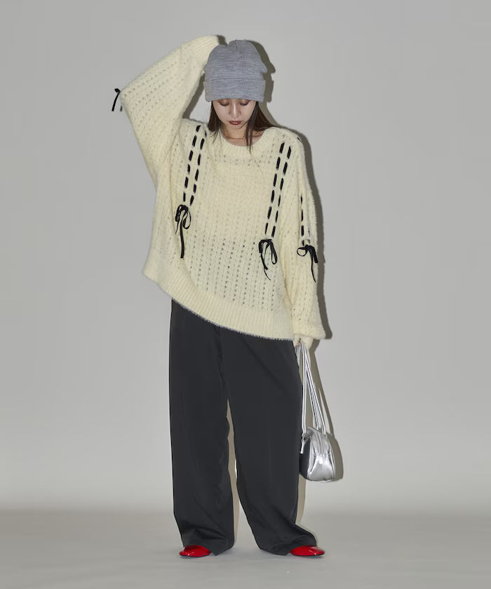 Velvet Ribbon Woven Feather Knit Limited Edition