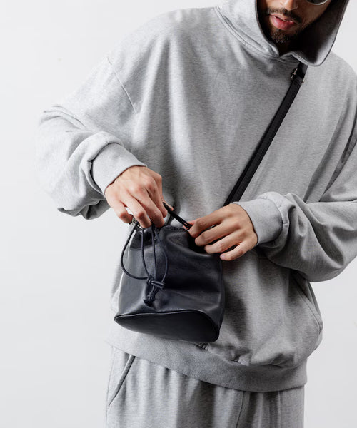 2WAY Leather Shoulder Bag 2 / Leather 2WAY Drawstring Shoulder Bag / Cowhide / Water-repellent Leather