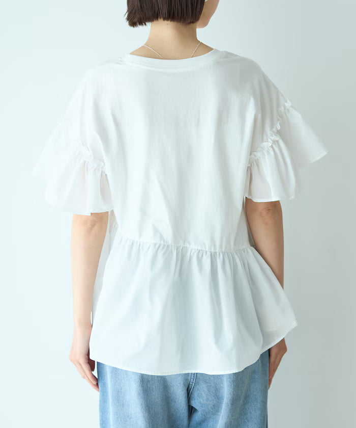 Organic Cotton Frill Sleeve T-shirt