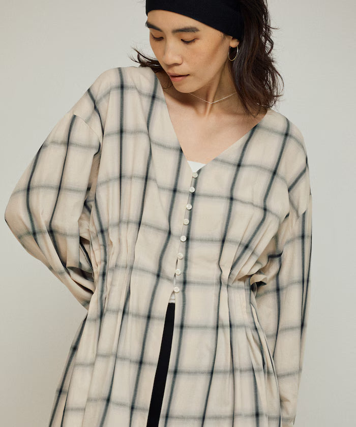 Ombre Check Tuck Shirt / Tunic