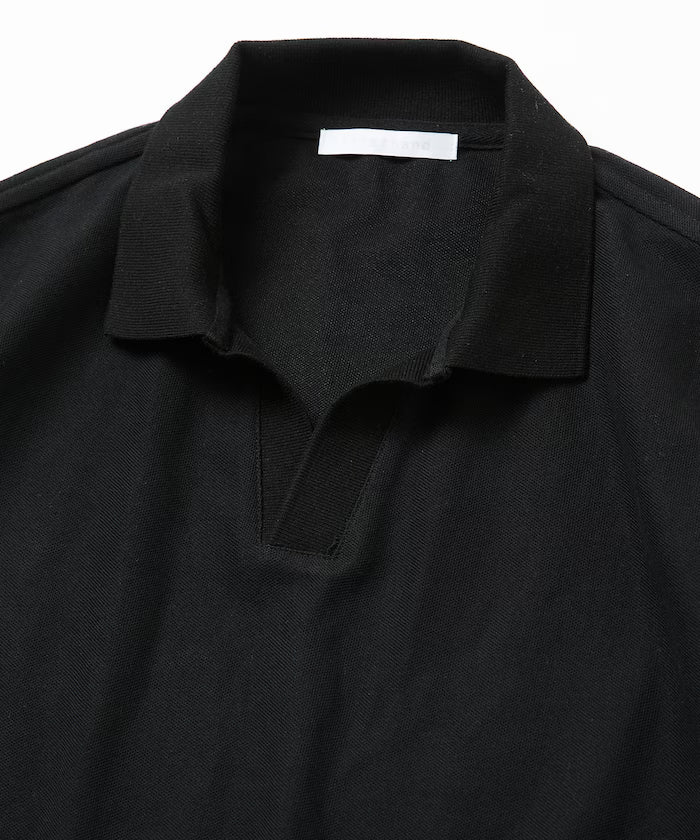 One Point Embroidered Pique Skipper Polo Shirt